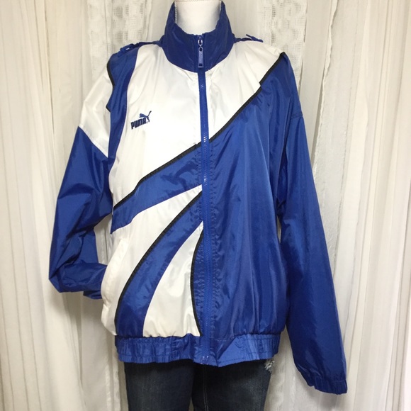 Puma Other - Vintage Puma windbreaker blue and white size small